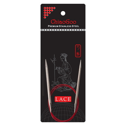 ChiaoGoo 16" RED Lace Stainless Steel Circular Knitting Needles
