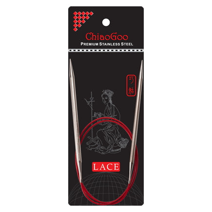 ChiaoGoo 24" RED Lace Stainless Steel Circular Knitting Needles
