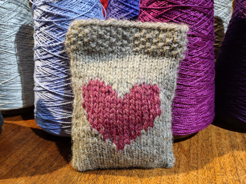 Intarsia Heart Bag