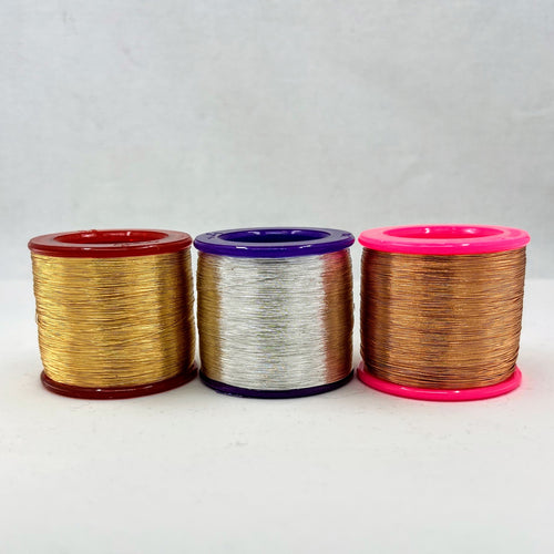 Real Zari Metal Thread - Gold, Silver, Copper