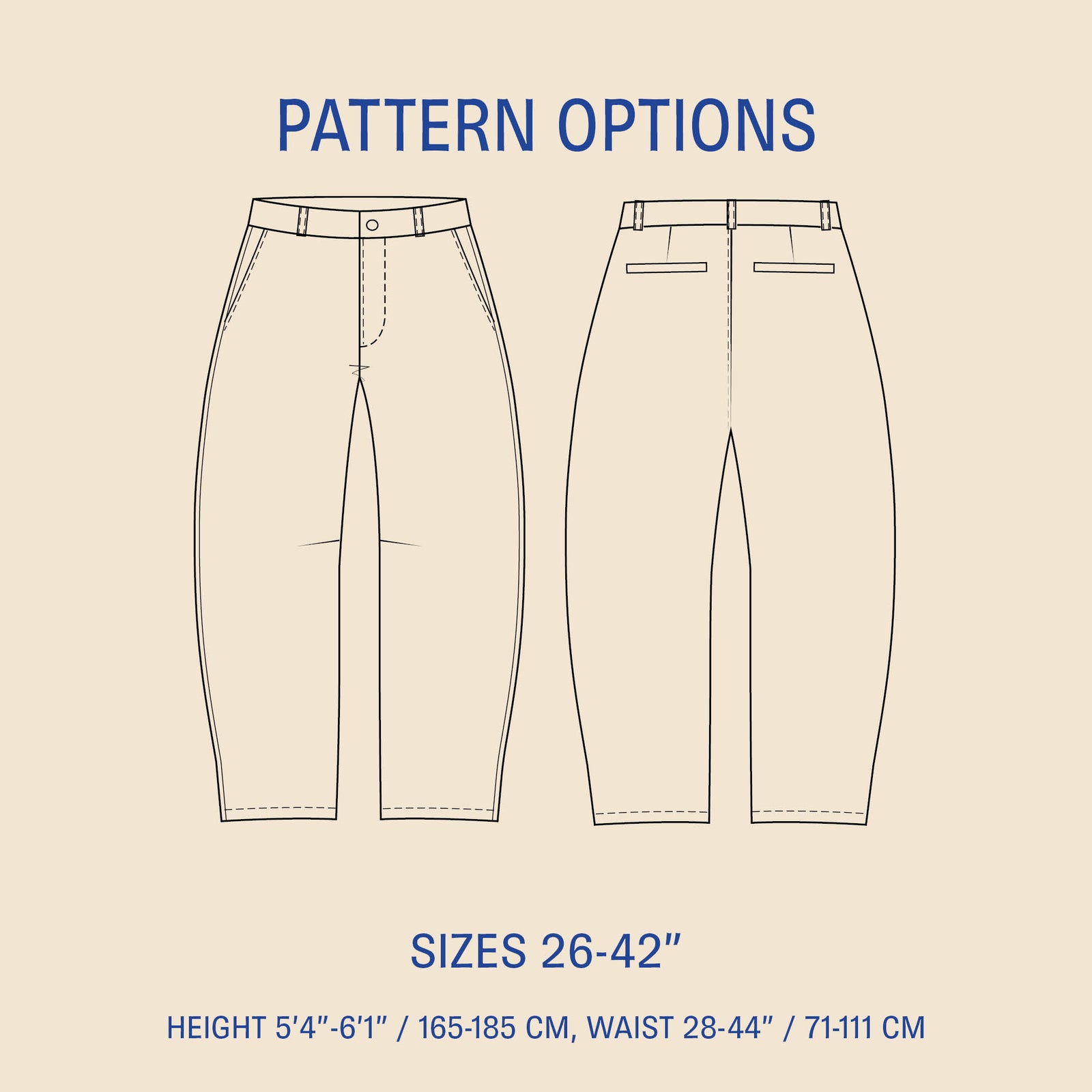 Barrel Chino Pants Sewing Pattern (unlisted)