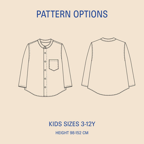 Kids Mini Jensen Shirt sewing pattern Wardrobe By Me