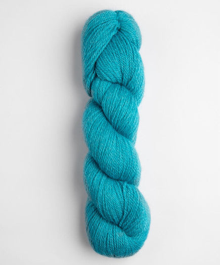 A  skein of jade Amano Ayni, baby alpaca and mulberry silk yarn