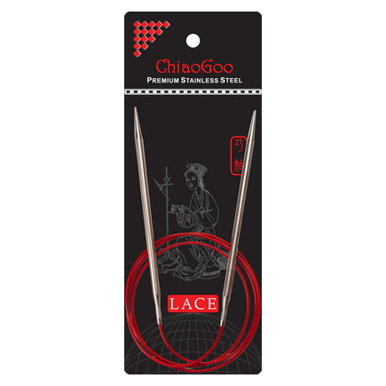 ChiaoGoo 40" RED Lace Stainless Steel Circular Knitting Needles